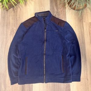 Calvin Klein Fleece Zip Up Jacket Vintage Y2K Streetwear Full Zip Mens Large